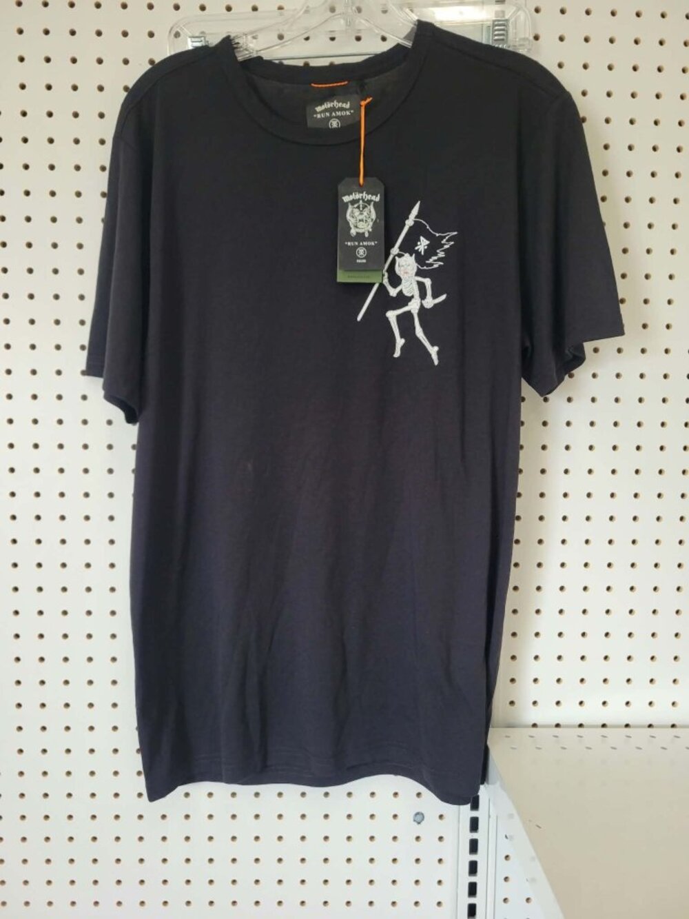 Motörhead "Run Amok" Black Graphic T-Shirt By Roark Skeleton Design Mens Size M